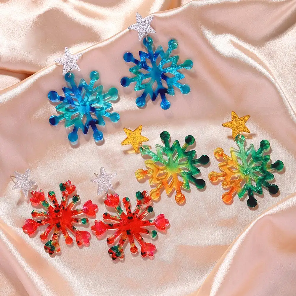 

Explosive Earrings Personality Creative Star Christmas Tree Snowflake Earrings Christmas Gifts