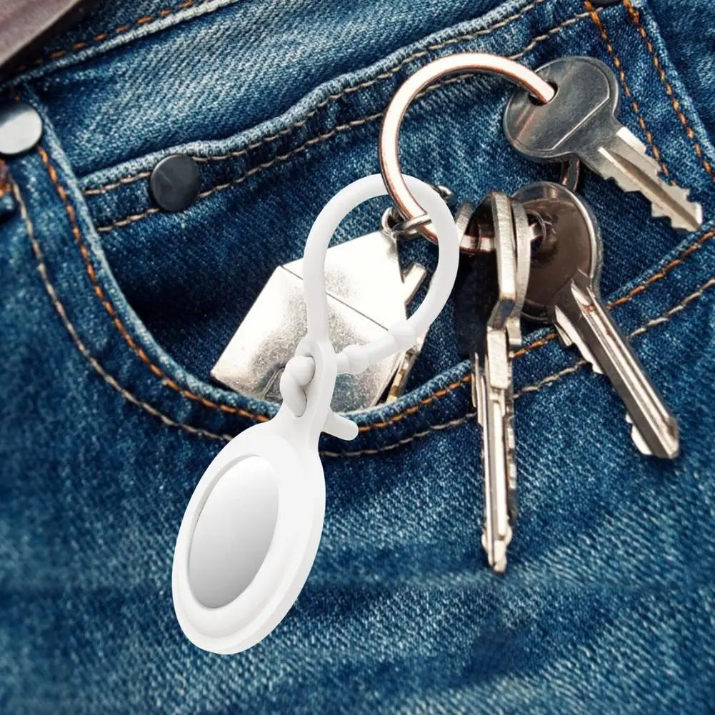 

Soft Liquid Silicone Protective Case For Airtags Cover Hangable Keychain Locator Tracker Cover For Airtags Case Drop Shipping