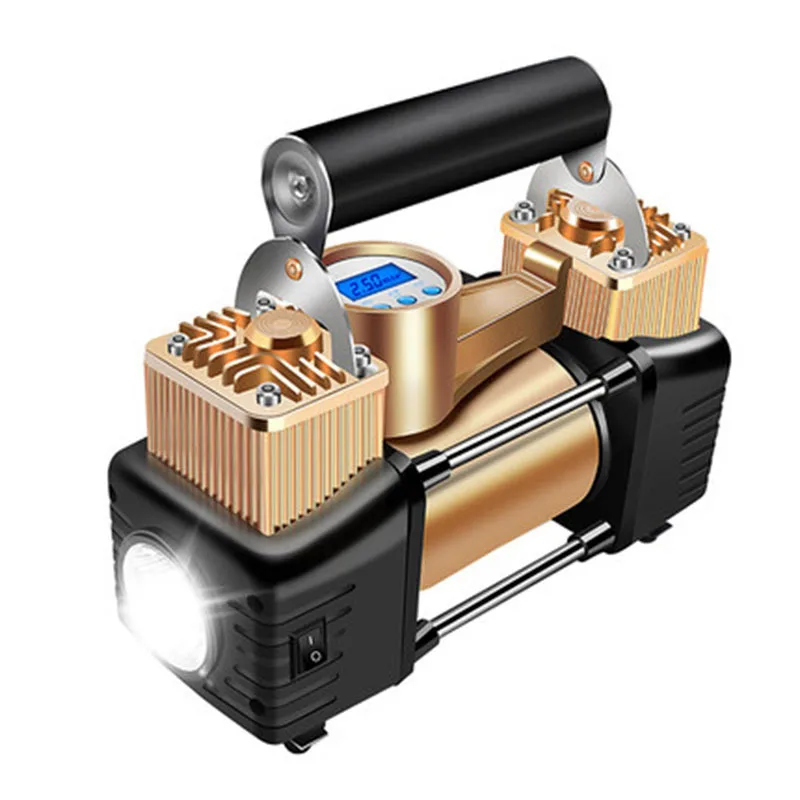 12 В портативный сверхмощный двухцилиндровый автомобильный воздушный компрессор