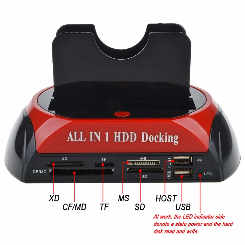 Многофункциональная док станция для чтения карт HDD 2 USB 0 5 дюйма 3 внешний корпус