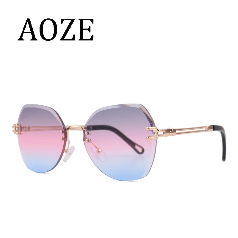 2020 модные роскошные брендовые разноцветные линзы солнцезащитные очки без оправы