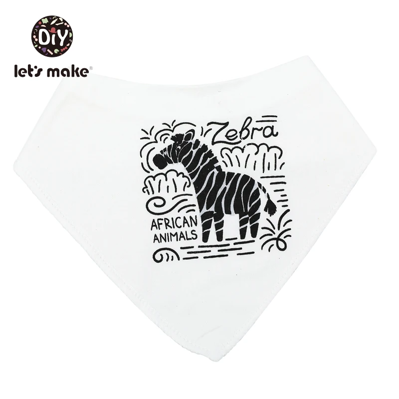 zebra Let's Make/детские вещи, Детские нагрудники и салфетки для отрыжки, 1 предмет, хлопковый нагрудник, мультяшный силиконовый прорезыватель, не содержит бисфенола, детские вещи, одежда для кормления - Цвет: zebra