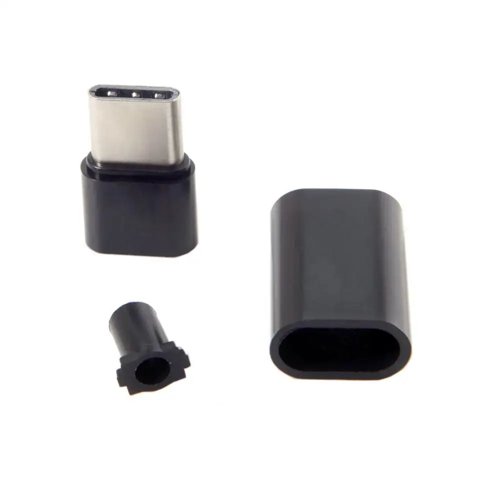 

5 шт./лот DIY 24pin USB Type C USB-C Мужской OTG Хост-резистор 5,1 k с черной крышкой корпуса