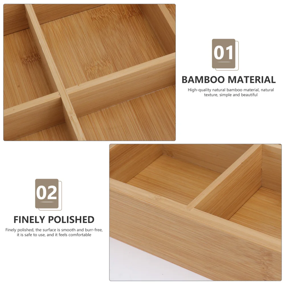 

1Pc Bamboo Serving Tray Practical Divided Plate Nine-grid Vegetable Tray (Wood)