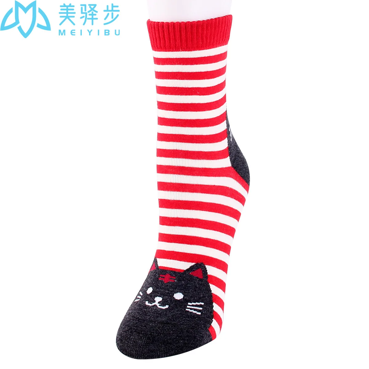 12 Pairs Per St Japanese Cartoon Cute Female Socks Horizontal Cat Comfortable Soft Amazon Hot Slaes Socks