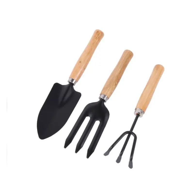 

3 Pcs Iron-Made Garden Tool Set Anti-Rust Lightweight Easy to Carry for Flowers Trees Planting Soil Loosening Garden Decor Tool
