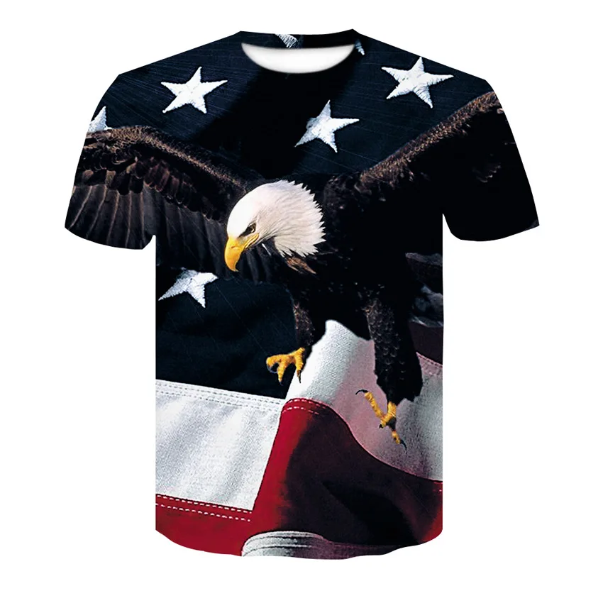 

Summer Hot Sale child Eagle t shirt 3D Harajuku Streetwear Printed Hip-hop Short-sleeved Shirt Oversized Boys and girls T-shirt