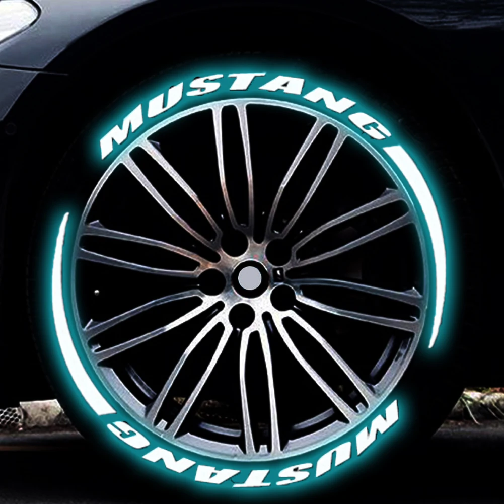 Для Ford Mustang Автомобильная Светоотражающая наклейка на ступицу колеса тюнинг