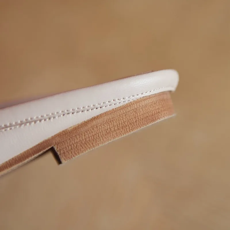 

Women Casual Shoes Slippers New Summer 2021 Fashion Sheep Leather Round Toe Lolita Kawaii Pink Girls Shallow Flats Mules Woman