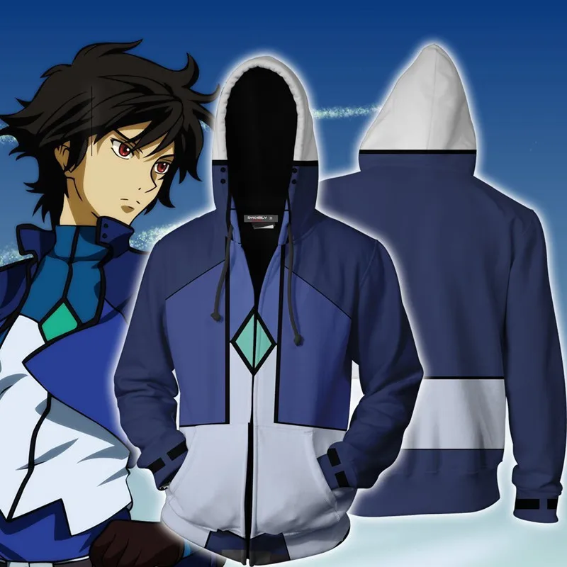 3D Printing MOBILE SUIT GUNDAM Models Anime Hero Cosplay Sweatshirt Hoodie Men Top Sweater Zip Gundam Costume | Тематическая одежда