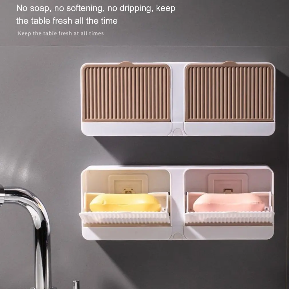 Настенный футляр для мыла с крышкой водонепроницаемая Двойная сетка сушилка