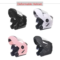 deformable womens full face mens half face helmet motocross motorrad anti glare double lenses plus size cascos black helment