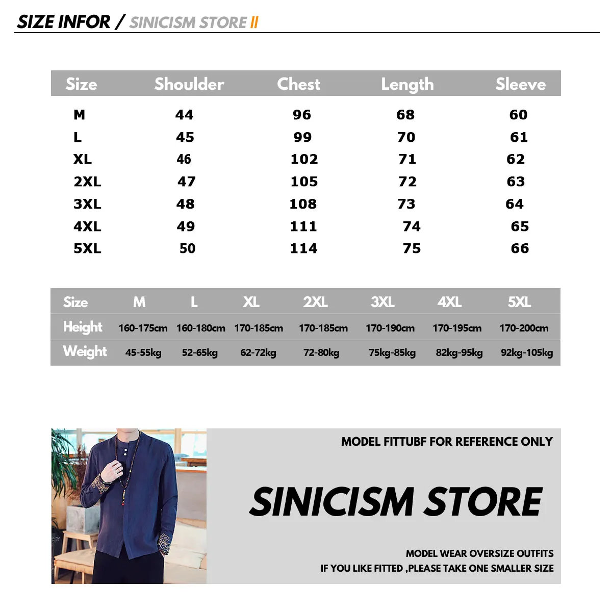 Sinicism Store 2020 Мужская льняная рубашка с воротником стойкой свободная вышивкой и