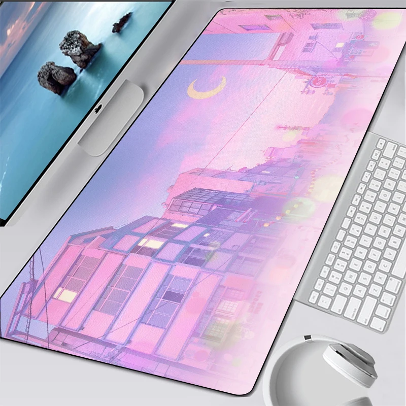 

Anime Sailor Moon landscape aesthetics art Customized laptop Gaming mouse pad Non-skid Large Mouse Pad Keyboards pink mouse pad