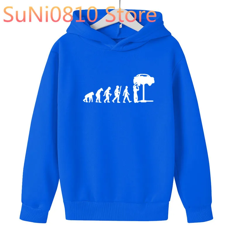 

New Human Evolution Printing Autumn Winter Outdoor Sports Pullover Boys Girls Street Style Casual Hooded Sweater Teenager Jacket