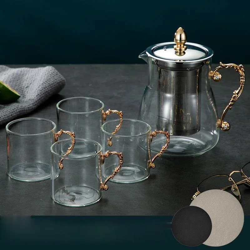 

Набор цветочных чайников, термостойкий стеклянный керамический сервиз в европейском стиле для послеобеденного чая, цветов, фруктов, чая, до...