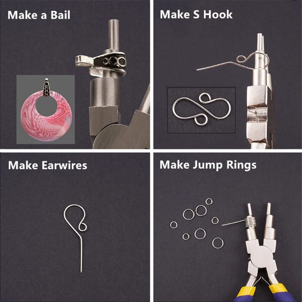 

Bail pliers ring forming pliers, winding, bending wire and jewelry repair such as ear wire/jumping ring/eye needle making, etc