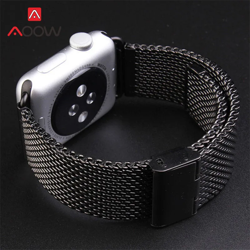 Ремешок для часов из нержавеющей стали 316L для Apple Watch 38 мм 40 мм 42 мм 44 мм сменный Браслет ремешок для iWatch 1 2 3 4 черное золото