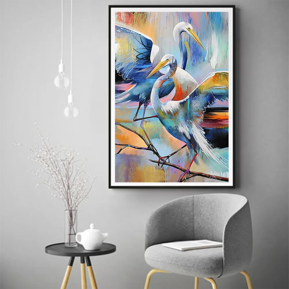 Heron Алмазная с изображением птицы живопись маслом животное круглая полная дрель