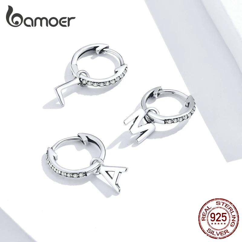 Женские серьги-кольца Bamoer GXE848 изысканные ювелирные изделия из серебра 925 пробы |