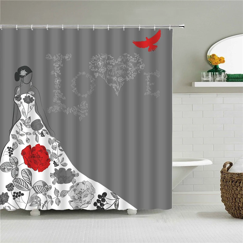 Занавеска для душа с розовыми цветами и бабочками девочек занавеска ванной