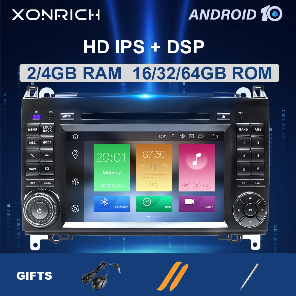 

2 din Android 10 Car Radio Multimeida for Mercedes Sprinter W906 Benz B200 A B Class W169 W245 Viano VitoW639 Stereo Navigation