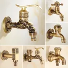Декоративный латунный Смеситель для улицы, садовый кран для биде, античный ретро кран для стиральной машины для ванной комнаты, смеситель для балкона, антикварные смесители для швабры, роскошный