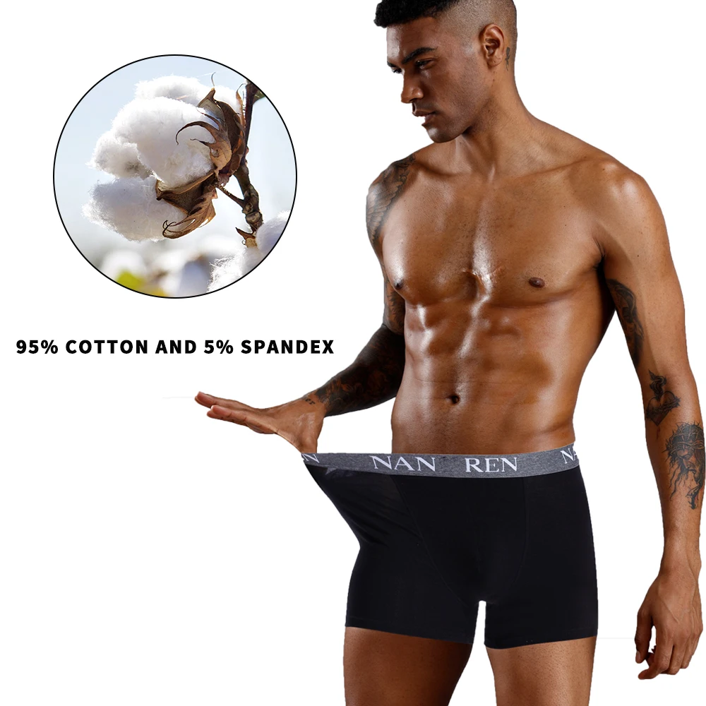 4/5pcs Boxer Men Underpants man Men's Panties Men Boxers Underwear 100% Cotton Boxershorts Calzoncillos Hombre Large Size Soft