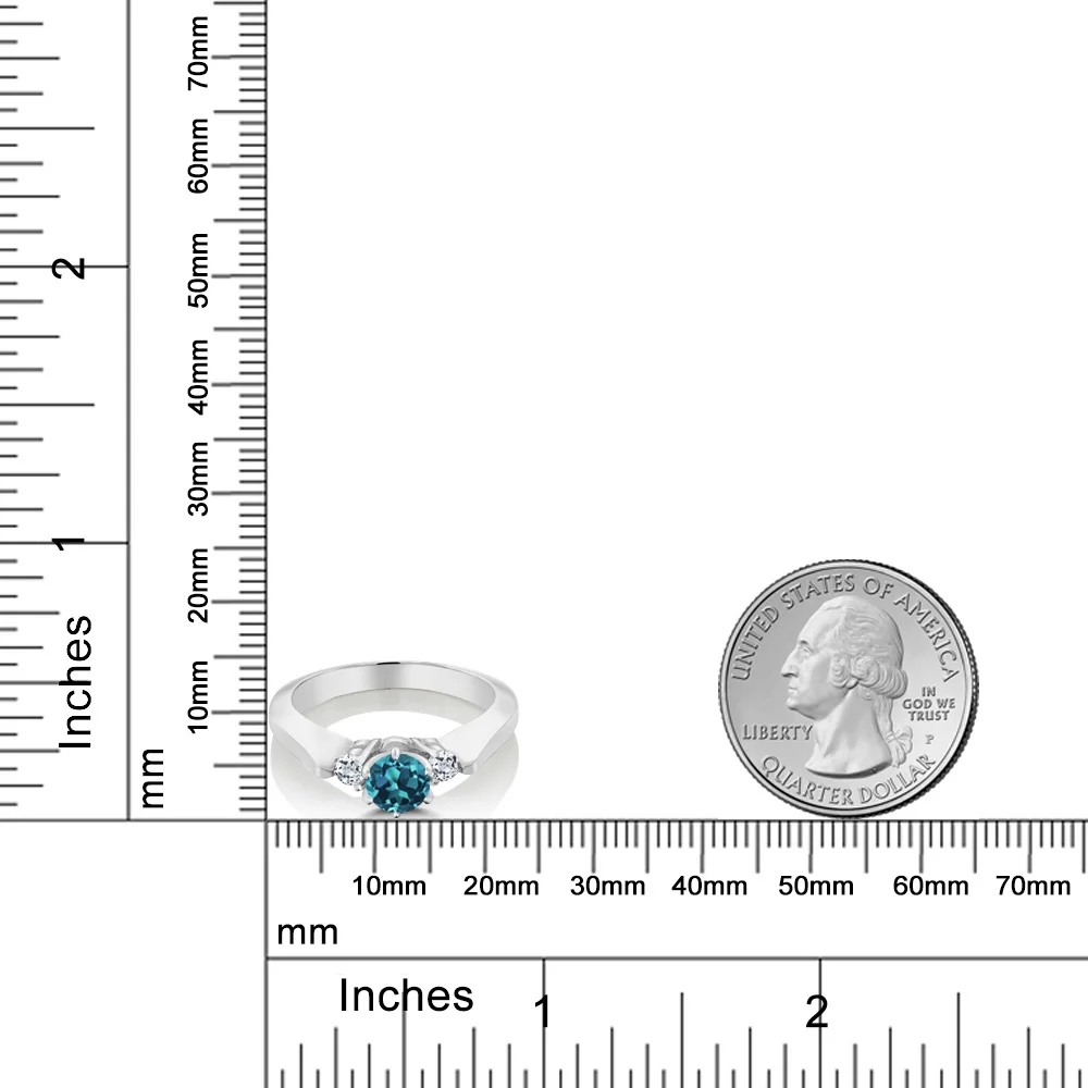 Драгоценный камень 0 71 карат круглый натуральный Лондонский голубой и белый