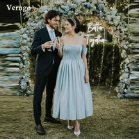 verngo simple old blue matte satin evening party dresses off the shoulder draped ankle length formal prom gowns women plus size