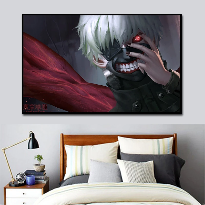 Аниме-постер Blood Kaneki Tokyo Ghoul тканевый холст с принтом манги 20x28 дюймов без рамки |