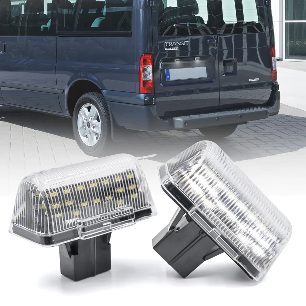 

2Pc LED License Number Plate Light For Ford Transit MK4 MK5 MK6 MK7 1985-2013 For Ford Transit Connect 2002-2013 OEM#4388111