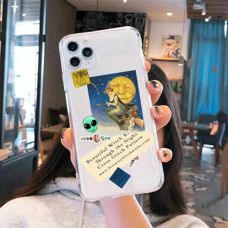 

painting Memo retro art aesthetics ins Phone Case Transparent for iPhone6 7 8 11 12s mini pro X XS XR MAX Plus cover funda shell