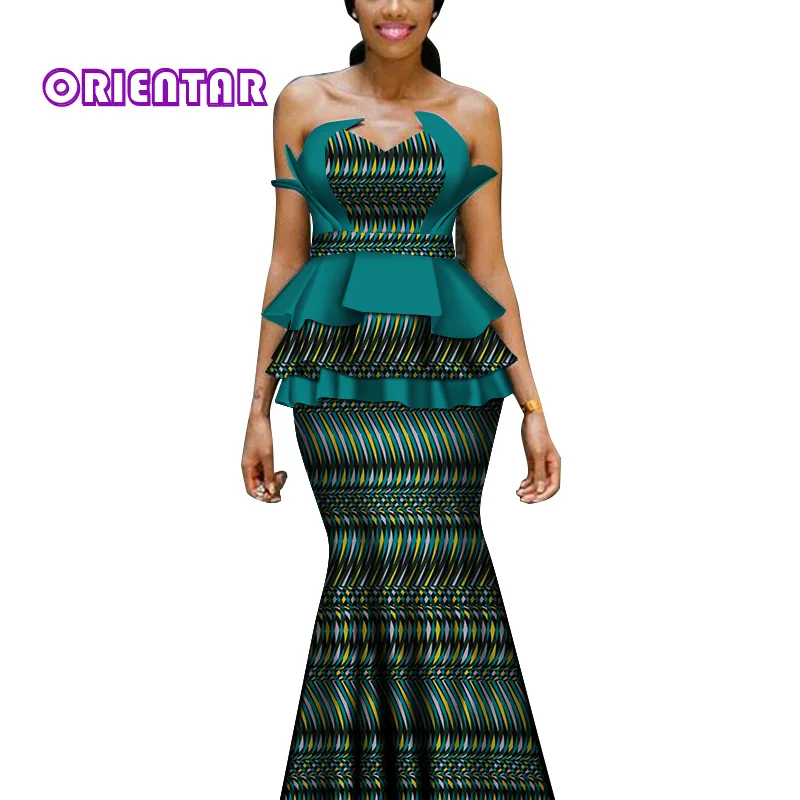 Комплект одежды из 2 предметов в африканском стиле для женщин длинные юбки и топы