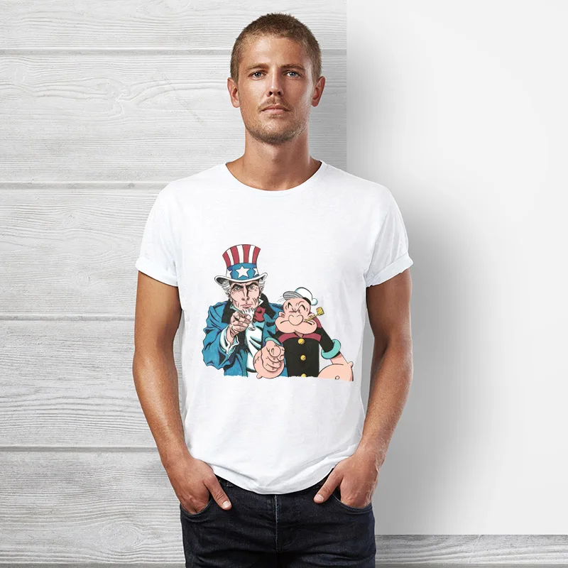 Брендовая одежда True reveler, футболка Popeye, Мужская футболка с коротким рукавом, летняя мультяшная футболка в стиле хип-хоп, забавная футболка из хлопка с моряком