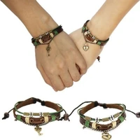 2pcs couples lovers braclet his hers lock and key ethnic style vintage handmade romantic cute