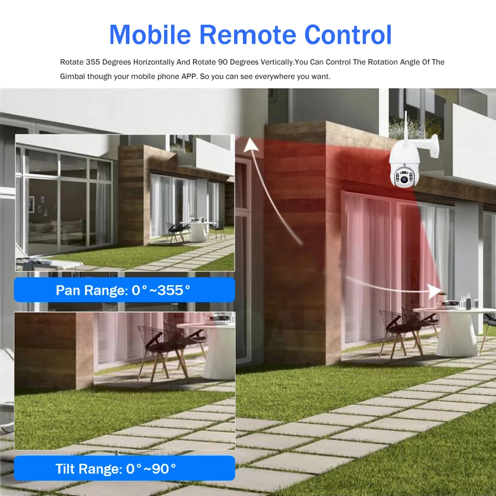 1080P Wireless WiFi Camera PTZ Outdoor Auto Tracking 4X Digital Zoom Speed Dome Surveillance IP CCTV Cloud Ycc365 Plus | Безопасность и