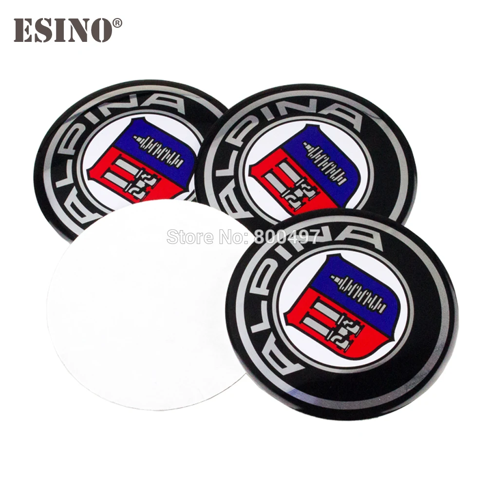 

40 x Car Styling 3D Metal Chrome Aluminium Alloy Wheel Center Cap Stickers Wheel Hub Cap Decals Emblems Badges for Alpina