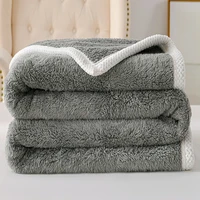 high density winter thick microfiber blanket bed covers polar fleece fabric throw blanket for sofa