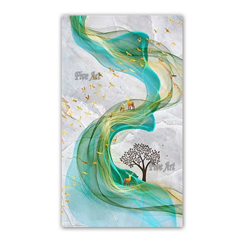 

100% Handmade Green Oil Painting Canvas Wall Art Oil Paintings Canvas Abstract Art Home Decoration Wall Pictures No Framed