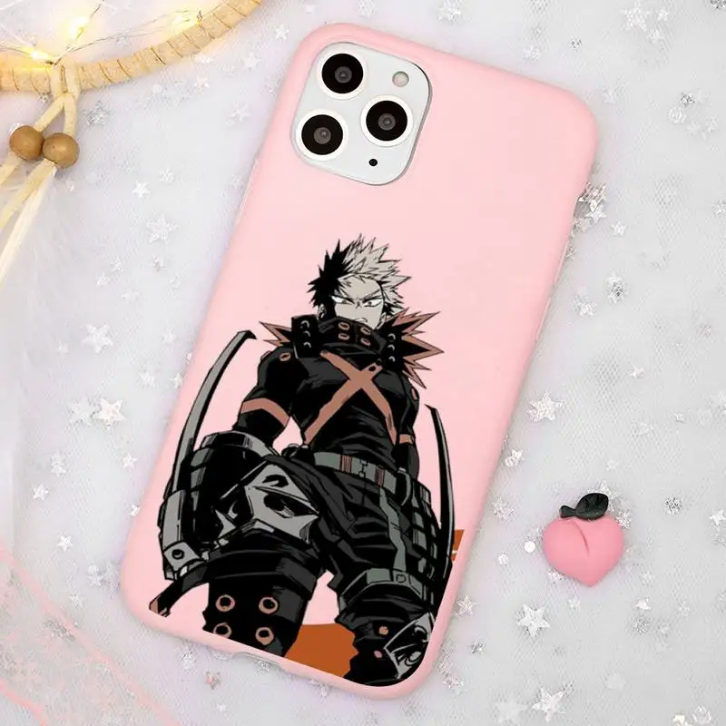 

Anime My Hero Academia deku bakugou Boku no Phone Case Candy Color for iPhone 11 12 mini pro XS MAX 8 7 6 6S Plus X SE 2020 XR