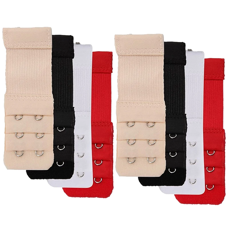 1-10PC 2 Hooks Bra Extender for Women's Elastic Bra Extension Strap Hook Clip Expander Adjustable Belt Buckle Underwear
