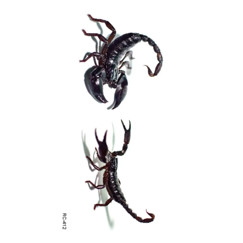 Хэллоуин 3D симулятор скорпиона паук Временная тату-наклейка для боди-арта шутки