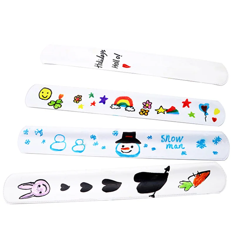 

12 Pcs DIY Blank Slap Bracelets Children Wristband Kids Art Craft Kindergarten Children Party Favors Novelty Funny Toys