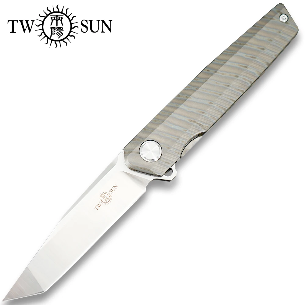 TWOSUN TS06 D2 лезвие Флиппер шариковый подшипник складной нож титановые походные охотничьи карманные ножи для улицы снаряжение для выживания EDC инструменты