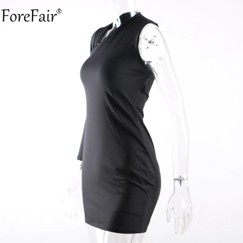 Forefair, красное сексуальное облегающее платье на одно плечо, вечерние платья с длинным рукавом для ночного клуба, женские мини платья белого, красного и черного цвета