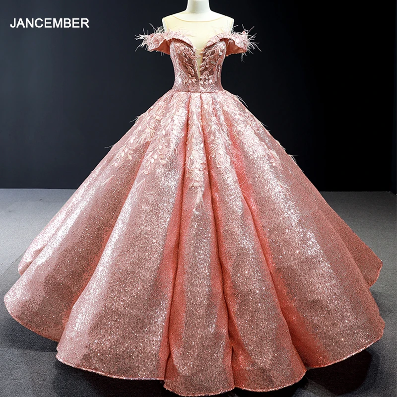 J66936 jancдекабря платья quinceanera 2019 бальное платье с открытыми плечами со шнуровкой