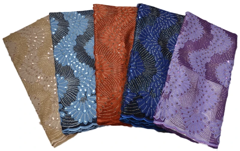 

Alisa red embroidery african net lace french sequin fabric 2020 high quality nigerian lace fabrics 5 yards/piece for party dress