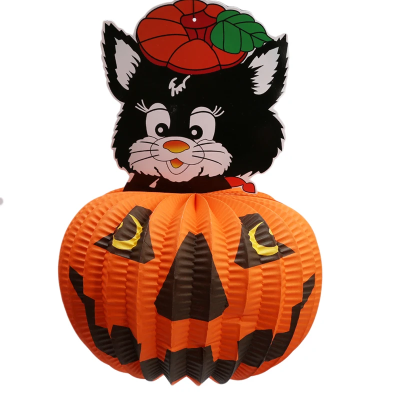 

2017 Хэллоуин вечерние реквизиты бумага Тыква косплей свадьба день рождения вечерние украшения Чехол держатель мультфильм Lampion Бумажный Фон...