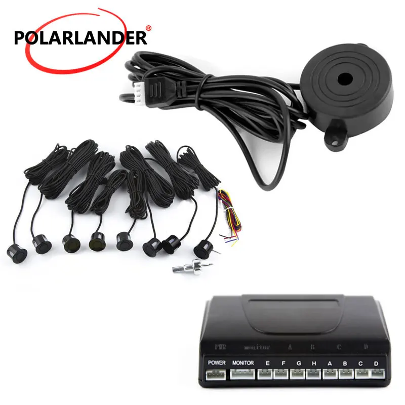 Parktronic LED Parking Sensor with 8 sensors 12V Detector System Car Parking Sensor Auto Reverse Backup BEBE Sound Alarm Display